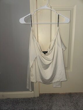 Forever 21 White Cowl Neck Spaghetti Strap Camisole